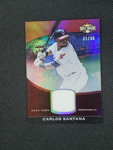 CARLOS SANTANA 2011 Topps Triple Threads Unity Relic Game Used JERSEY RED SP /36