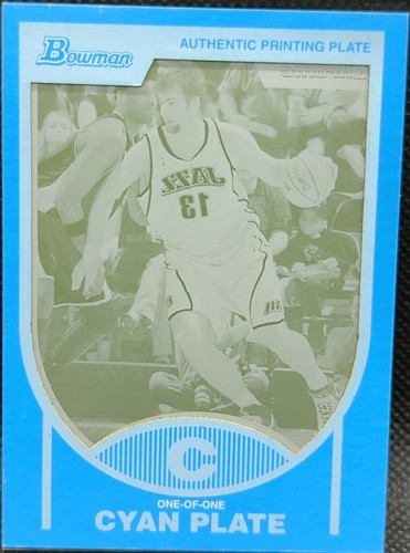 MEHMET OKUR 2007-08 Topps Bowman Framed PRINTING PLATE #1/1 Jazz Pistons One of