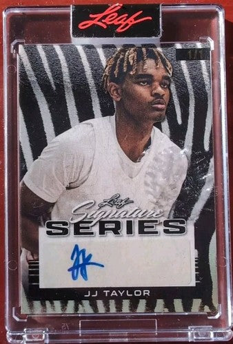 J. J. TAYLOR 2022-23 Leaf Signature Series AUTO ZEBRA SP #1/1 UCF Memphis JJ of