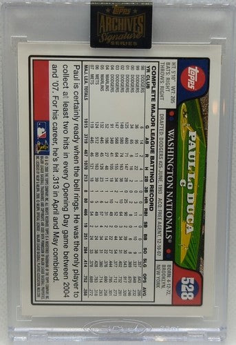 PAUL LO DUCA 2022 Topps Archives Signature Series 2008 AUTO SP #1/1 Nationals of