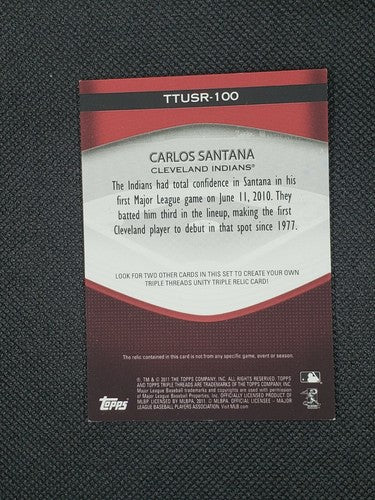 CARLOS SANTANA 2011 Topps Triple Threads Unity Relic Game Used JERSEY RED SP /36