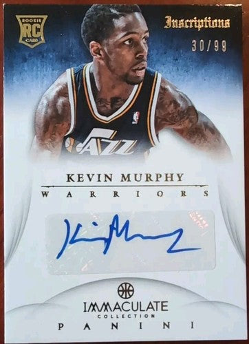 KEVIN MURPHY 2012-13 Panini Immaculate Inscriptions RC AUTO SP /99 Warriors Jazz