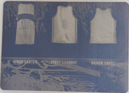 Vince CARTER Steve FRANCIS Baron DAVIS 2020 TRIPLE JERSEY PRINTING PLATE SP #1/1