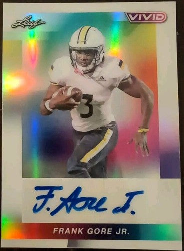 FRANK GORE JR. 2024 Leaf Vivid AUTO WHITE PRISMATIC SP #6/6 Bills Southern Miss