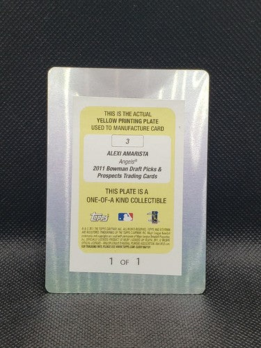 ALEXI AMARISTA 2011 Bowman Draft Picks & Prospects RC PRINTING PLATE #1/1 Angels