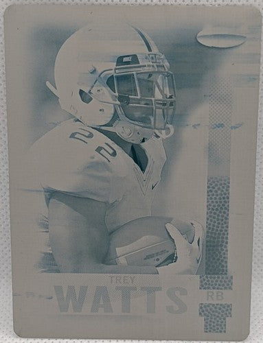 TREY WATTS 2014 Sage HIT RC PRINTING PLATE SP #1/1 St. Louis Rams Tulsa One of