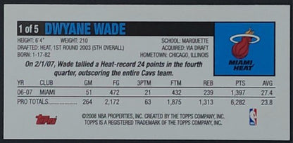 DWYANE WADE 2008-09 Topps NBA All-Star Game Mystery MINI & BOOKLET SP #/999 Heat