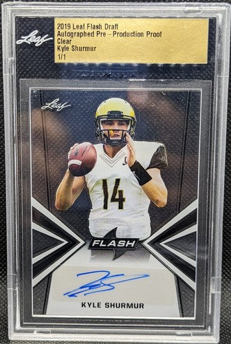 KYLE SHURMUR 2019 Leaf Flash AUTO PROOF Clear #1/1 Chiefs Vanderbilt Washington