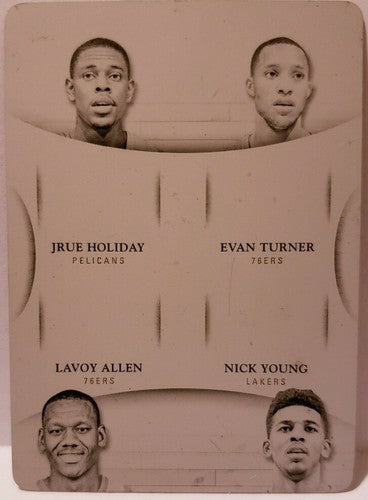 Jrue HOLIDAY Nick YOUNG TURNER 2012-13 Immaculate 76ers Quad PRINTING PLATE #1/1