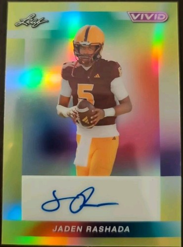 JADEN RASHADA 2024 Leaf Vivid AUTO YELLOW PRISMATIC #10/10 ASU Georgia Bulldogs