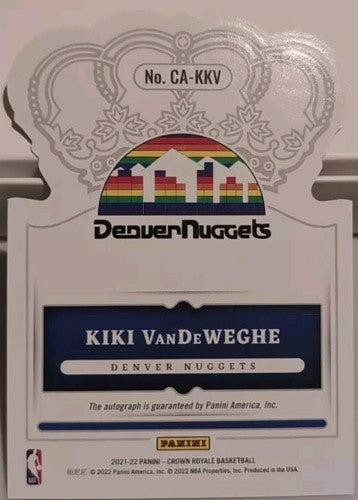 KIKI VanDeWEGHE 2021-22 Panini Crown Royale Die-Cut AUTO GOLD SP #04/10 Nuggets