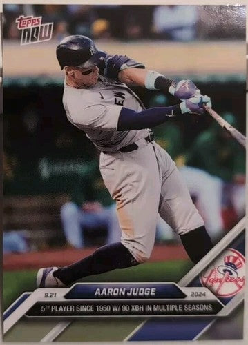 AARON JUDGE 2024 Topps Now MLB 9.21 Yankees A's 5th Player 1950 w 90 XBH #733 SP