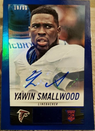 YAWIN SMALLWOOD 2014 Panini Score Hot Rookies AUTO Autograph Blue SP /99 Falcons
