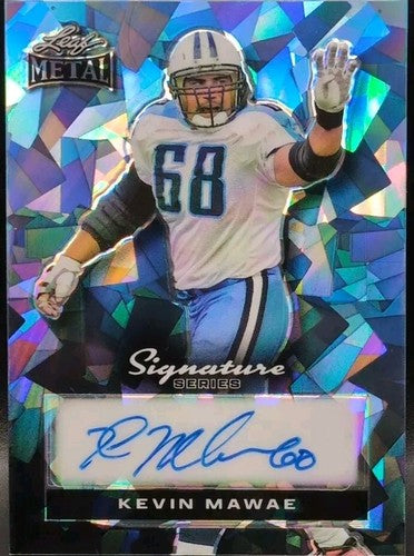 KEVIN MAWAE 2024 Leaf Metal Signature Series AUTO Cracked Ice SP 1/1 Titans Jets