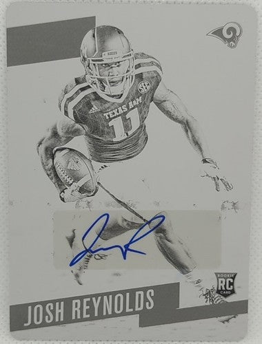 JOSH REYNOLDS 2017 Panini Prestige RC AUTO PRINTING PLATE SP #1/1 Rams Texas A&M