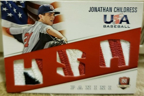 JONATHAN CHILDRESS 2015 Panini USA Box Set Game Used TRIPLE Jersey PATCH SP #/35
