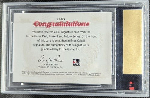 ENOS CABELL 2014 ITG Past Present Future CUT AUTO SP #1/1 Astros Dodgers One of