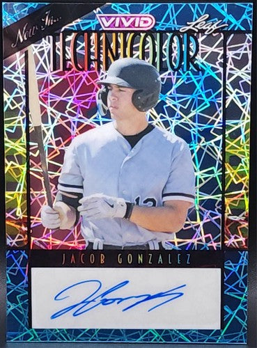 JACOB GONZALEZ 2023 Leaf Vivid Technicolor RC AUTO BLUE LASER SP #1/1 White Sox