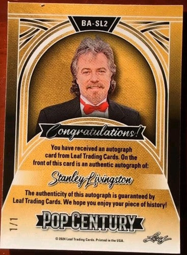 STANLEY LIVINGSTON 2024 Leaf Pop Century AUTO LIGHT BLUE MOJO #1/1 My Three Sons