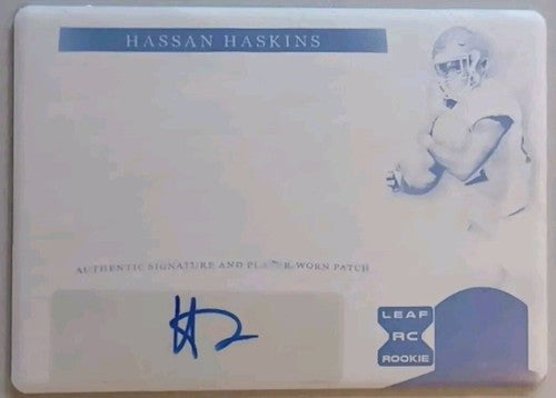 HASSAN HASKINS 2022 Leaf Trinity RC AUTO PRINTING PLATE SP #1/1 Titans Chargers