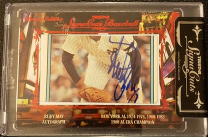 RUDY MAY 2012 Tristar SignaCuts Bronx Edition Cut AUTO #3/5 1982 Donruss Yankees