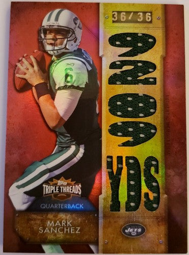 MARK SANCHEZ 2012 Topps Triple Threads Game Used Jersey #36/36 Jets EBAY 1/1