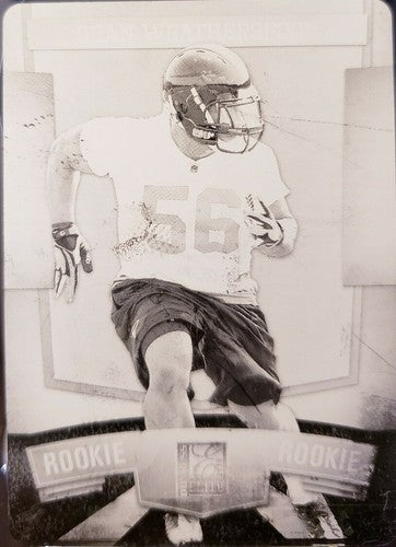 SEAN WEATHERSPOON 2010 Donruss Elite Rookie PRINTING PLATE SP #1/1 of 1 Falcons