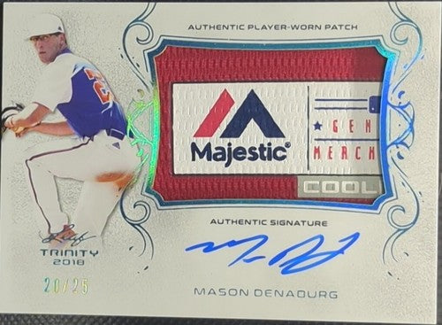 MASON DENABURG 2018 Leaf Trinity DUAL AUTO Jersey TAG LOGO PATCH #/25 Nationals