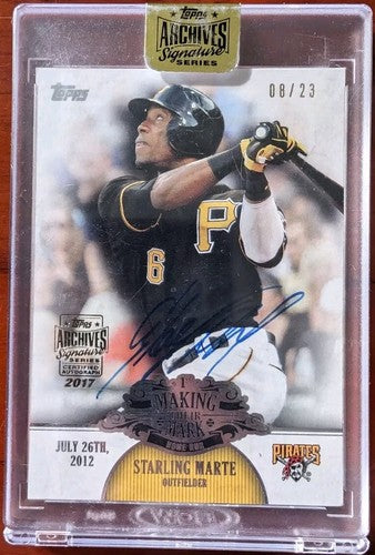STARLING MARTE 2017 Topps Archives Signature 2013 Update AUTO #/23 Pirates Mets