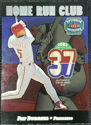 PAT BURRELL 2003 Fleer Splendid Splinters DUAL GAME-USED BAT Relic /599 Phillies