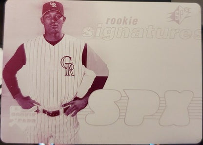 JUAN MORILLO 2007 SPx Rookie Signatures Magenta PRINTING PLATE #1/1 of 1 Rockies