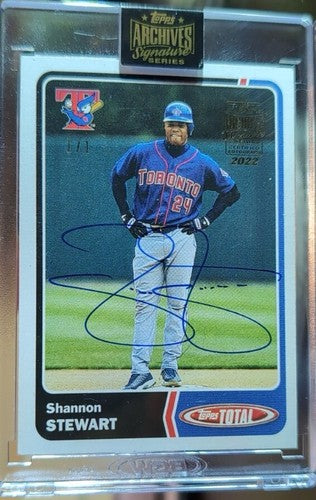 SHANNON STEWART 2022 Topps Archives Signature Series 2003 Total AUTO SP 1/1 Jays