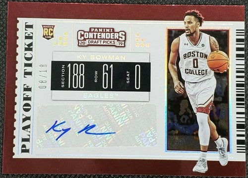 KY BOWMAN 2019 Panini Contenders Draft Picks Playoff Ticket RC AUTO /18 Warriors