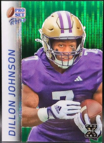 DILLON JOHNSON 2024 Leaf Pro Set Metal Retro GREEN PULSAR #1/1 Panthers Huskies