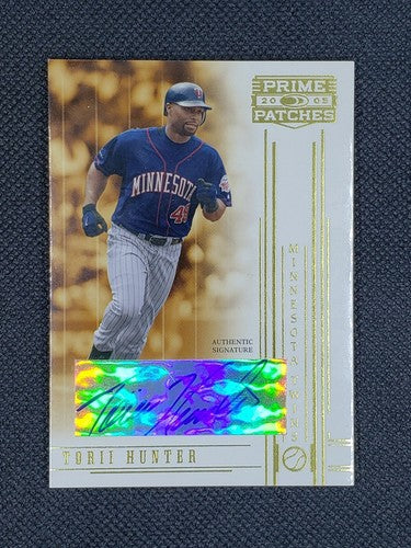 TORII HUNTER 2005 Donruss Prime Patches SP AUTO Minnesota TWINS Angels Tigers 46
