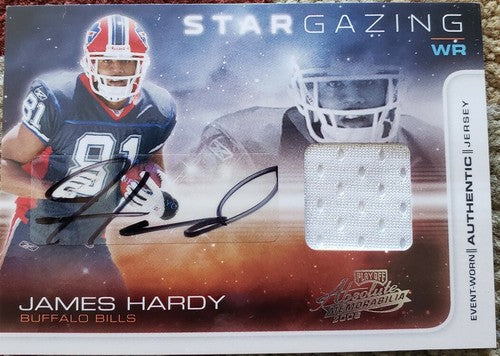 JAMES HARDY 2008 Absolute Star Gazing Dual Jersey AUTO Autograph SP #12/25 Bills