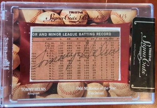 Tommy HELMS Pat ZACHRY 2012 Tristar SignaCuts DUAL CUT AUTO #4/5 Cincinnati Reds