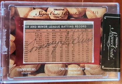Tommy HELMS Pat ZACHRY 2012 Tristar SignaCuts DUAL CUT AUTO #4/5 Cincinnati Reds