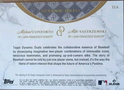 Mike YASTRZEMSKI Michael CONFORTO 2024 Topps Dynamic DUAL AUTO BLUE #/25 Giants