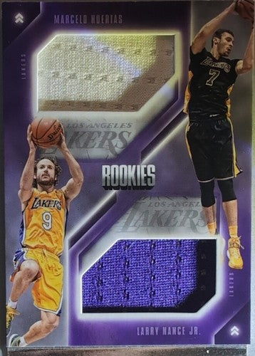 D'Angelo RUSSELL Larry NANCE HUERTAS + 2015-16 Preferred Lakers Jersey BOOKLET #