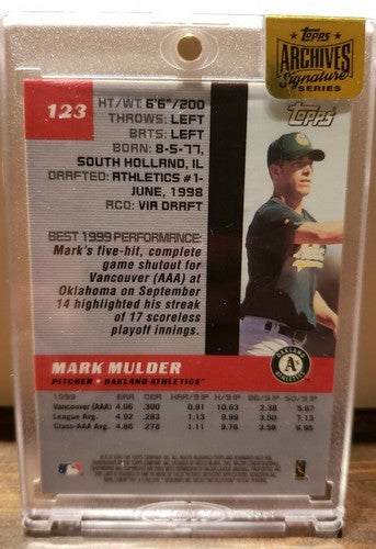 MARK MULDER 2016 Topps Archives 2000 Bowman's Best Rookie AUTO Buy Back #/68 A's