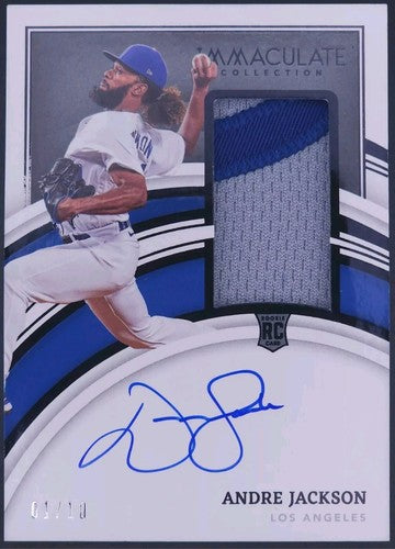 ANDRE JACKSON 2022 Panini Immaculate AUTO JUMBO Jersey LOGO PATCH #01/10 Dodgers