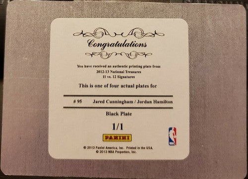 Jared CUNNINGHAM Jordan HAMILTON 2012-13 11 Vs 12 Signatures PRINTING PLATE #1/1