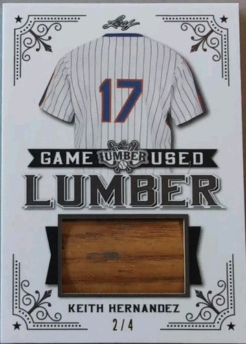 KEITH HERNANDEZ 2021 Lumber Game Used BAT BARREL PATCH PEWTER #2/4 Mets Seinfeld