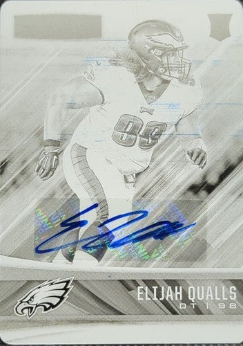 ELIJAH QUALLS 2017 Panini Rookies Stars RC AUTO PRINTING PLATE SP #1/1 Eagles of