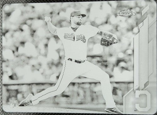 LOGAN ALLEN 2020 Topps Chrome RC PRINTING PLATE #1/1 Cleveland Guardians One of