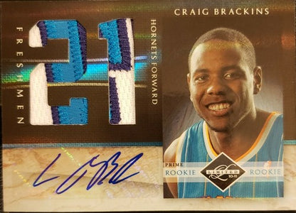 CRAIG BRACKINS 2010-11 Panini Limited JUMBO Jersey Number Prime AUTO PATCH #1/10