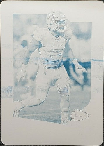 REGGIE RAGLAND 2018 Panini Score Cyan PRINTING PLATE SP 1/1 Chiefs Giants One of