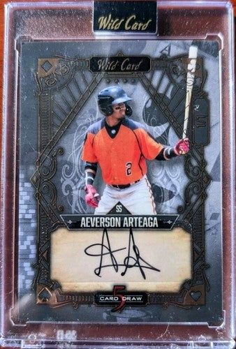AEVERSON ARTEAGA 2023 Wild Card 5 Card Draw Vintage RC AUTO BLACK #1/1 Giants of
