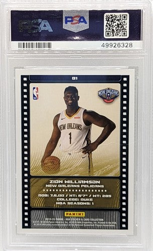 ZION WILLIAMSON 2019-20 Panini Stickers Cards RC Rookie PSA Graded 6 EX-MT #81